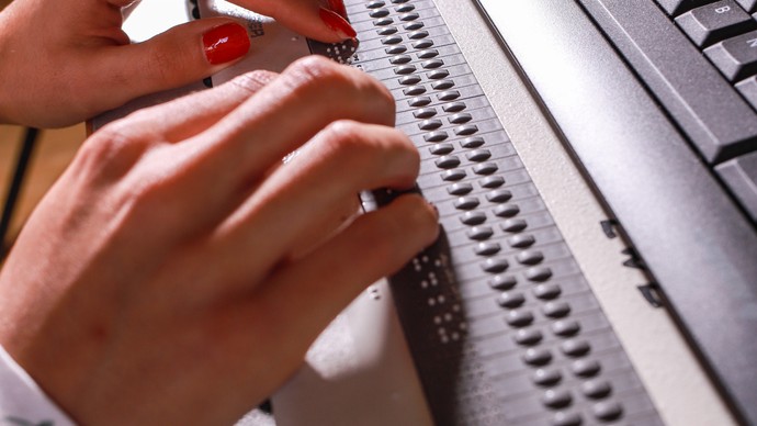 Schreiben mit Brailletastatur