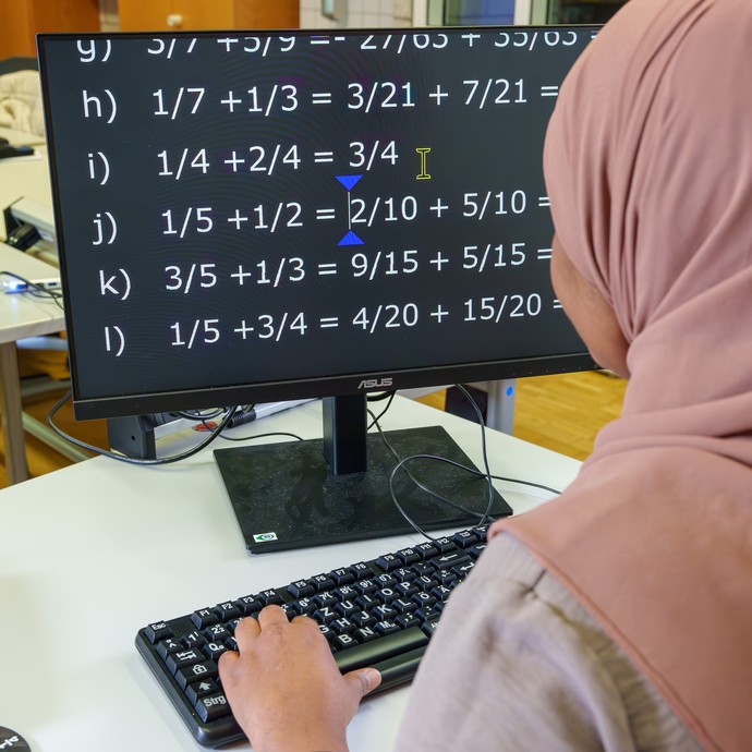 Arbeiten am PC (vergrößerte Bildansicht wird geöffnet)